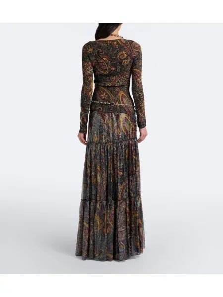 Fusta maxi Etro de mătase cu model paisley