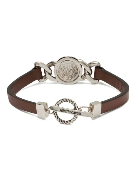 Кожена гривна Roberto Cavalli кафяво