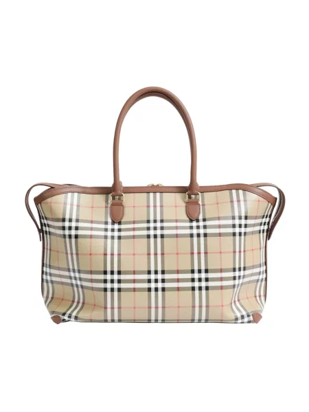 Shopperka Burberry w kratę beżowa