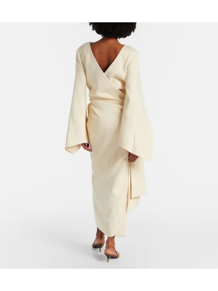 Rochie midi Khaite drapată alb