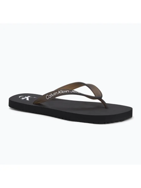 Papuci Calvin Klein transparente negru