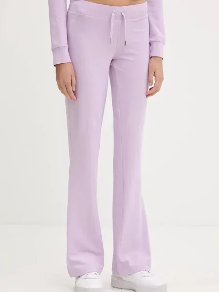 Спортен панталон Juicy Couture JERSEY APOLLO PANT лилаво с апликация виолетово
