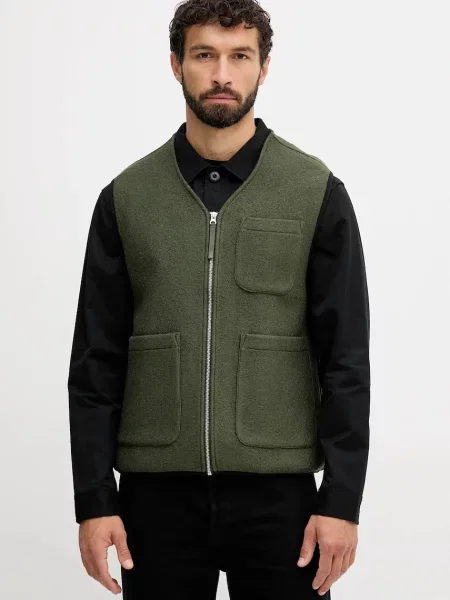 Елек с вълна United Colors of Benetton преходен модел зелено