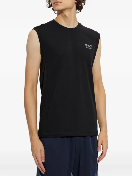Αμάνικη μπλούζα Ea7 Emporio Armani με σχέδιο μαύρο
