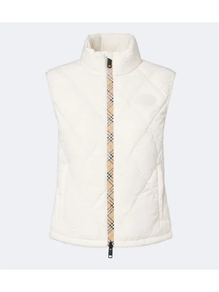 Matlasat vestă Burberry în carouri alb