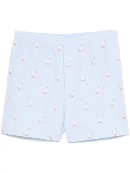 Pantaloni scurți Moschino cu broderie albastru