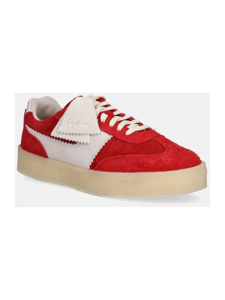 Sneakersy Clarks zamszowe czerwone