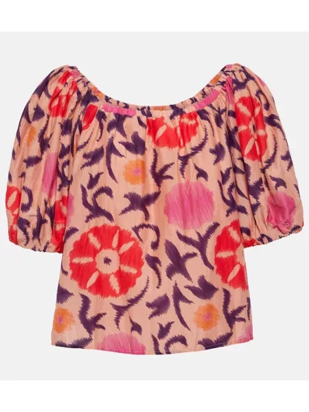 Top Velvet de mătase cu imagine