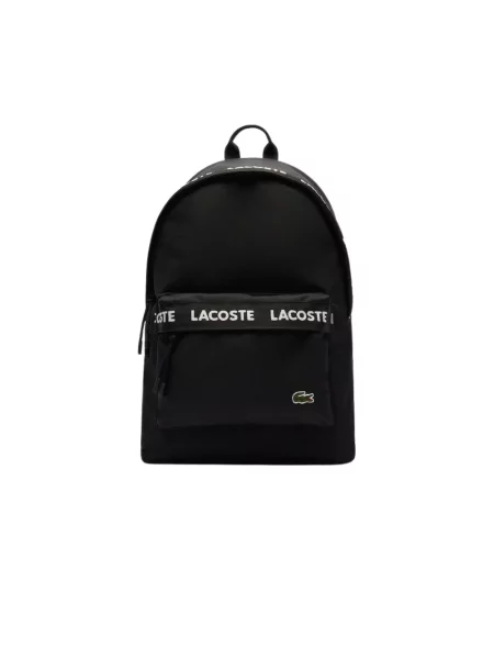Lacoste plecak duży z aplikacją czarny