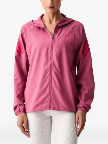 Hanorac Adidas cu glugă cu imagine din țesătură twill albastru
