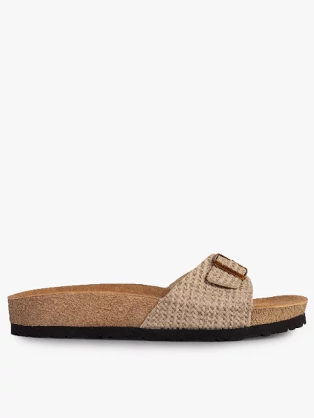 Шлепанцы Grunwald из искусственной кожи бежевые