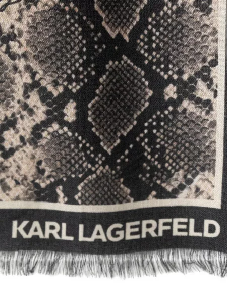 Шал Karl Lagerfeld с принт със змийски принт черно