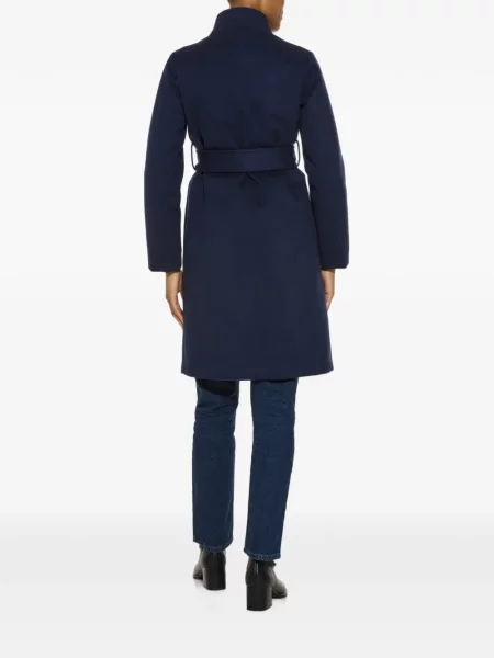 Vlněný s límcem opásaný kabát Norwegian Wool modrý