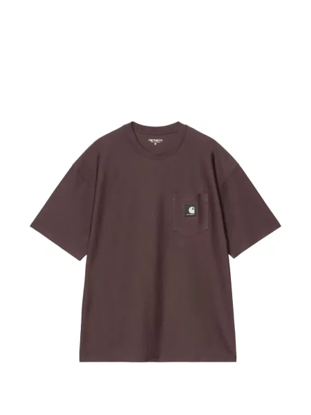 Tricou Carhartt Wip cu buzunare aplicate cu autograf maro