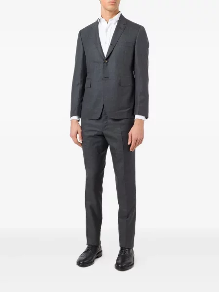 Costum Thom Browne din țesătură twill gri