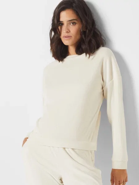 Велюровый свитшот Etam белый