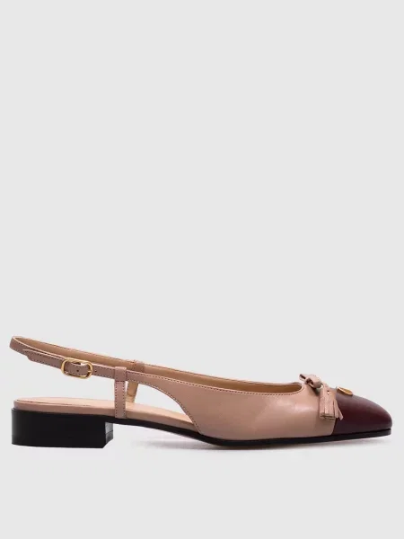 Шкіряні босоніжки Valentino бежеві