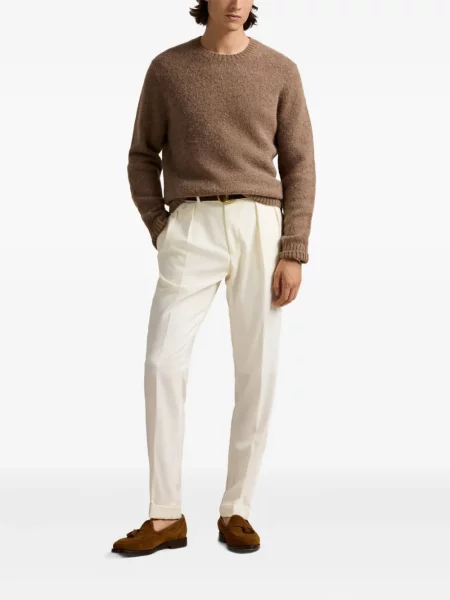 Πλεκτή μακρύς φόρεμα σε στυλ πουκάμισου Polo Ralph Lauren με halter λαιμόκοψη λευκό