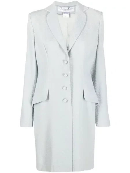 Jednořadý kabát Christian Dior Pre-owned modrý