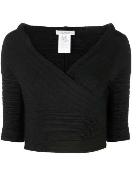 Decupat top Philosophy Di Lorenzo Serafini tricotate negru
