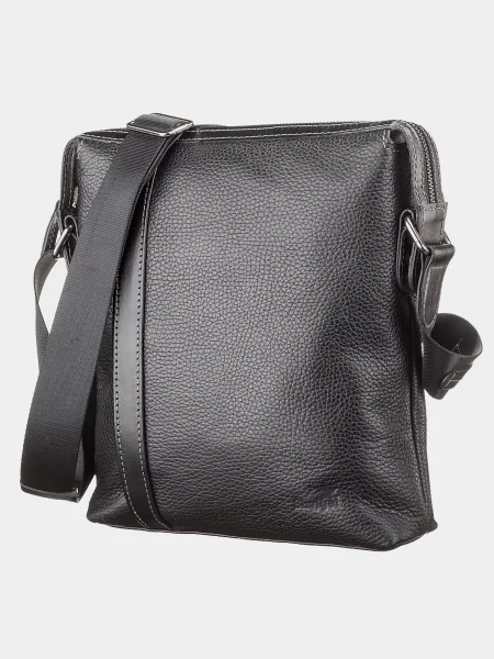 Кожаная сумка через плечо Shvigel черная