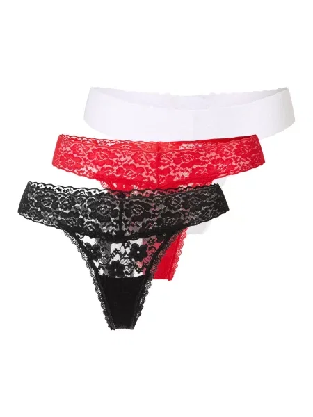 GUESS Tanga roșu intens / negru alb
