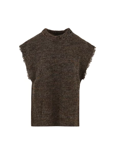 Sweter Akep wełniany brązowy