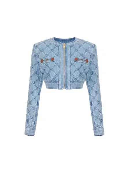 Kurtka jeansowa Elisabetta Franchi niebieska