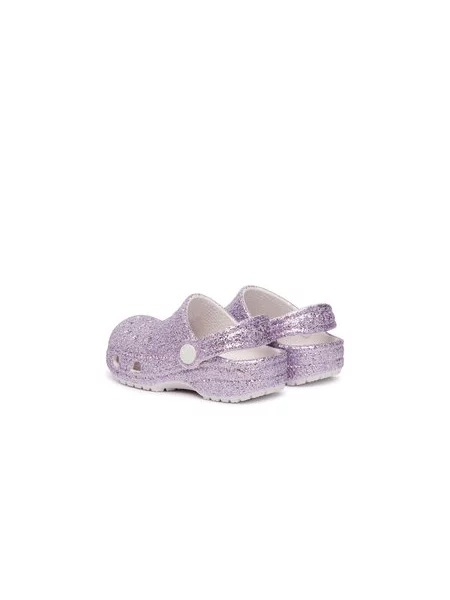 Natikači Crocs Classic Chunky Glitter Clog T vijolična