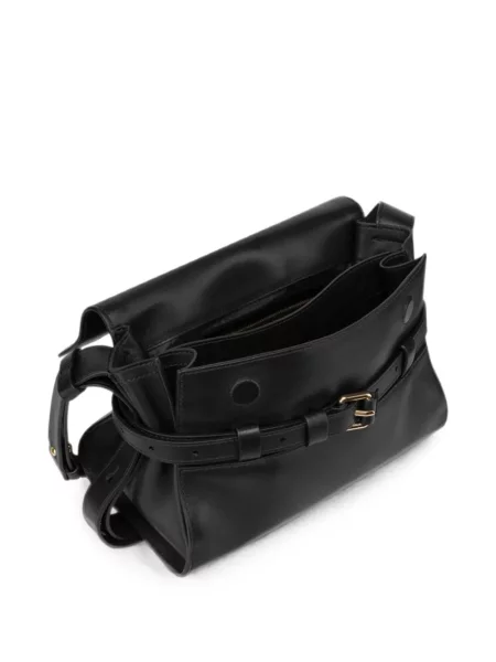 Δερμάτινη τσάντα Moschino γραβάτες μαύρο