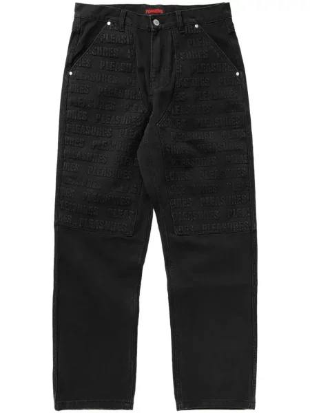 Džíny Pleasures s výšivkou černé