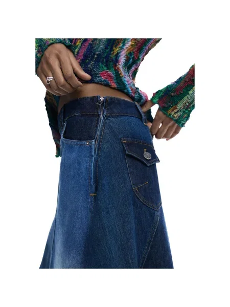 Fustă din denim Desigual negru