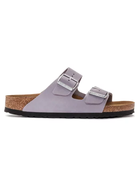 Klapki Birkenstock skórzane fioletowe