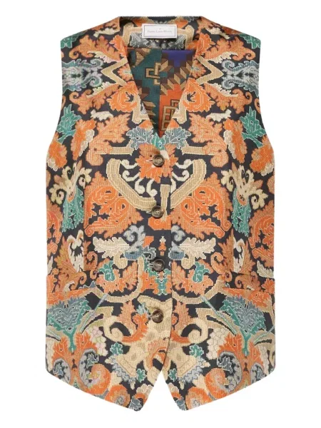 Vestă Pierre-louis Mascia cu imprimeu geometric portocaliu