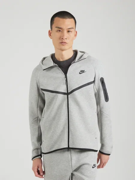 Nike Sportswear Mikina TECH FLEECE tmavosivá / sivá melírovaná čierna