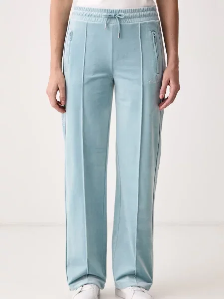 Guess pantaloni de trening pentru femei din velur AMALIA albastru