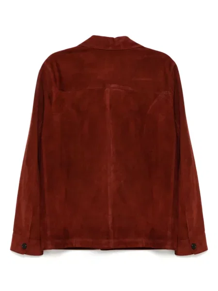 Geacă Paul Smith din piele de căprioară roșu