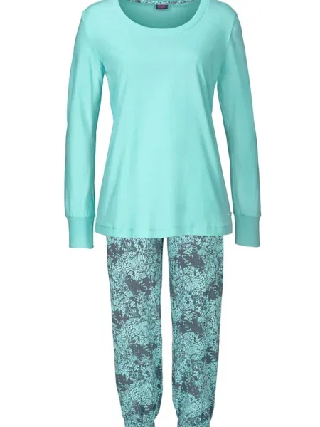 BUFFALO Pijama turcoaz / porumbel albastru