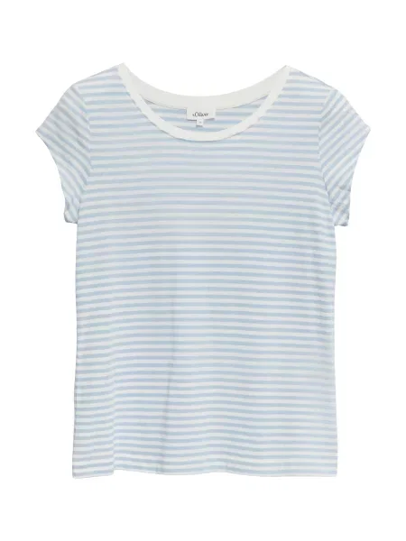 S.Oliver Tricou albastru deschis / lână alb