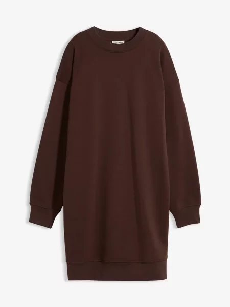 Sukienka dresowa oversized brązowa