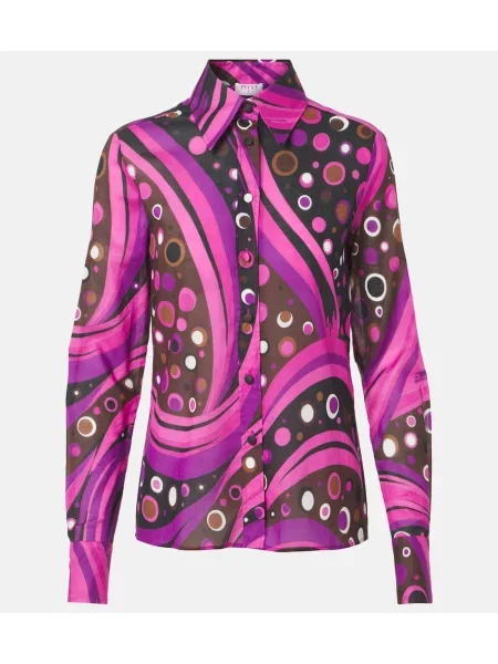 Cămașă Pucci din muselină roz