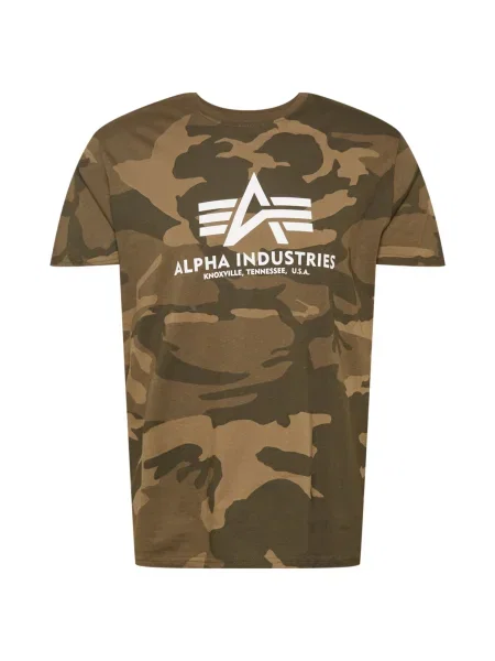 Alpha Industries tricou Basic bărbați cu model verde