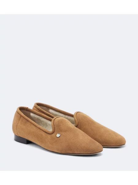 Pantofi loafer Toteme din piele de căprioară maro