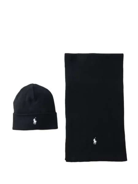 Polo Ralph Lauren Set Fular și Căciulă negru
