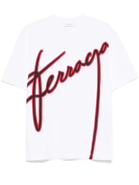 Tricou Ferragamo cu imagine alb