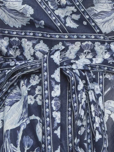 Rochie midi Zimmermann cu model floral cu imagine plic albastru