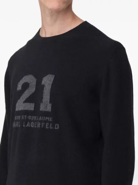 Pulover Karl Lagerfeld cu imagine negru