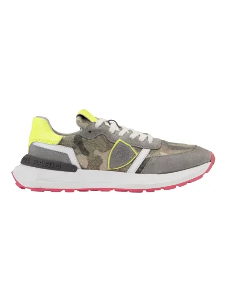 Sneakersy Philippe Model zamszowe w kamuflażu wiązane szare