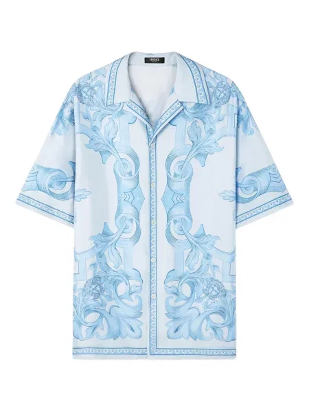 Къс риза Versace с принт сиво