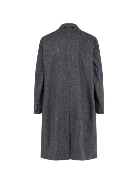 Palton Hevo cu model herringbone cu două rânduri de nasturi gri